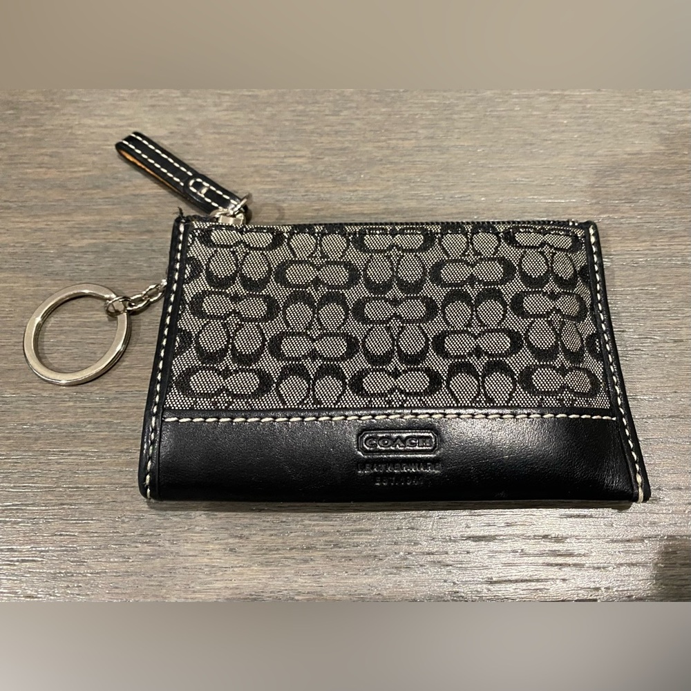 Authentic vintage Coach Monogram Signature Jacquard Keychain/Wallet